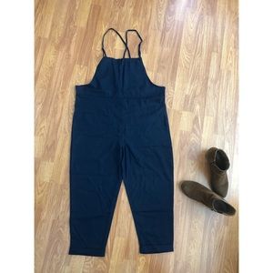 Navy blue overall pants jumpsuit romper